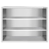 Szafka wisząca naścienna PREMIUM – stal nierdzewna – 1200 x 400 mm – wysokość: 1000 mm – bez drzwi