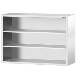 Szafka wisząca ze stali nierdzewnej PREMIUM - 1600x400mm - otwarta - 1000mm wysokości