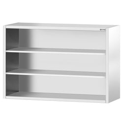 Szafka wisząca ze stali nierdzewnej PREMIUM - 1800x400mm - otwarta - 1000mm wysokości