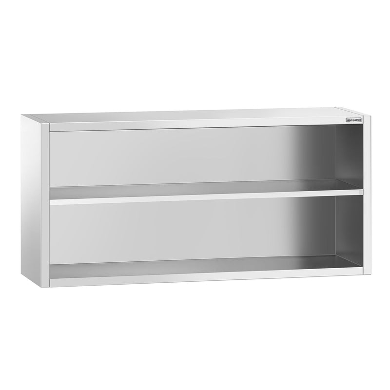 Szafka ścienna ze stali nierdzewnej PREMIUM - 1800x400mm - otwarta - 800mm wysokości