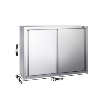 Szafka wisząca ze stali nierdzewnej PREMIUM - 1000 x 400 mm - z drzwiami przesuwnymi - wysokość 1000 mm - Prime Gastro