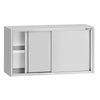 Szafka wisząca naścienna ECO – stal nierdzewna – 1000 x 400 mm – wysokość: 650 mm – z drzwiami przesuwnymi