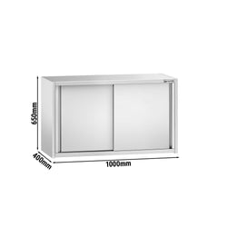 Szafka wisząca ze stali nierdzewnej PREMIUM - 1000x400mm - z drzwiami suwanymi - 650mm wysokości