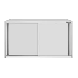 Szafka wisząca naścienna ECO – stal nierdzewna – 1000 x 400 mm – wysokość: 650 mm – z drzwiami przesuwnymi