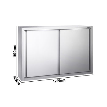 Szafka wisząca ze stali nierdzewnej PREMIUM - 1200 x 400 mm - z drzwiami przesuwnymi - wysokość 1000 mm - Prime Gastro