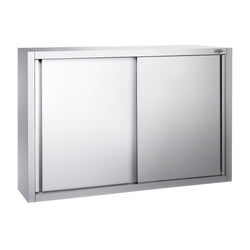 Szafka wisząca ze stali nierdzewnej PREMIUM - 1200x400mm - z drzwiami suwanymi - 1000mm wysokości