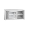 Szafka wisząca naścienna – stal nierdzewna – 1200 x 400 mm – wysokość: 650 mm – z drzwiami szklanymi przesuwnymi