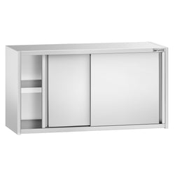 Szafka wisząca naścienna ze stali nierdzewnej PREMIUM - 1200x400 mm - z drzwiami przesuwnymi - 650 mm wysokości