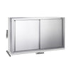 Szafka wisząca naścienna PREMIUM – stal nierdzewna – 1400 x 400 mm – wysokość: 1000 mm – z drzwiami przesuwnymi