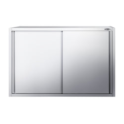 Szafka wisząca ze stali nierdzewnej PREMIUM - 1400x400mm - z drzwiami suwanymi - 1000mm wysokości