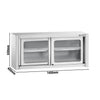 Szafka wisząca naścienna – stal nierdzewna – 1400 x 400 mm – wysokość: 650 mm – z drzwiami szklanymi przesuwnymi