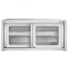 Szafka wisząca naścienna – stal nierdzewna – 1400 x 400 mm – wysokość: 650 mm – z drzwiami szklanymi przesuwnymi
