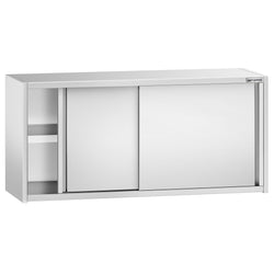 Szafka wisząca naścienna ze stali nierdzewnej PREMIUM - 1400x400 mm - z drzwiami przesuwnymi - 650 mm wysokości