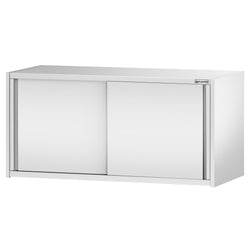 Szafka wisząca naścienna ze stali nierdzewnej PREMIUM - 1400x400 mm - z drzwiami przesuwnymi - 650 mm wysokości