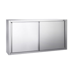 Szafka wisząca ze stali nierdzewnej PREMIUM - 1600 x 400 mm - z drzwiami przesuwnymi - wysokość 1000 mm