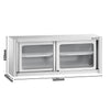 Szafka wisząca naścienna – stal nierdzewna – 1600 x 400 mm – wysokość: 650 mm – z drzwiami szklanymi przesuwnymi