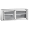 Szafka wisząca naścienna – stal nierdzewna – 1600 x 400 mm – wysokość: 650 mm – z drzwiami szklanymi przesuwnymi