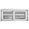 Szafka wisząca naścienna – stal nierdzewna – 1600 x 400 mm – wysokość: 650 mm – z drzwiami szklanymi przesuwnymi