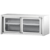 Szafka wisząca naścienna – stal nierdzewna – 1600 x 400 mm – wysokość: 650 mm – z drzwiami szklanymi przesuwnymi