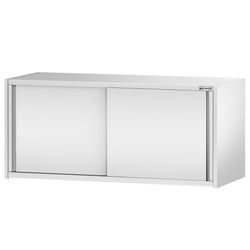Szafka wisząca naścienna ze stali nierdzewnej PREMIUM - 1600x400 mm - z drzwiami przesuwnymi - 650 mm wysokości
