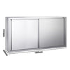Szafka wisząca naścienna PREMIUM – stal nierdzewna – 1800 x 400 mm – wysokość: 1000 mm – z drzwiami przesuwnymi