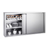 Szafka wisząca naścienna PREMIUM – stal nierdzewna – 1800 x 400 mm – wysokość: 1000 mm – z drzwiami przesuwnymi