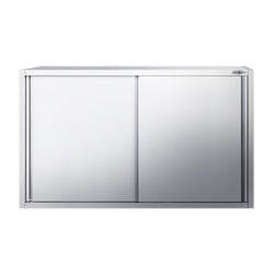 Szafka wisząca ze stali nierdzewnej PREMIUM - 1800x400mm - z drzwiami suwanymi - 1000mm wysokości