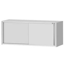 Szafka wisząca ze stali nierdzewnej ECO - 1800x400mm - z drzwiami suwanymi - 650mm wysokości