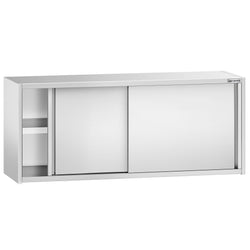 Szafka wisząca naścienna ze stali nierdzewnej PREMIUM - 1800x400 mm - z drzwiami przesuwnymi - 650 mm wysokości