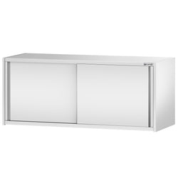 Szafka wisząca naścienna ze stali nierdzewnej PREMIUM - 1800x400 mm - z drzwiami przesuwnymi - 650 mm wysokości