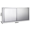 Szafka wisząca naścienna PREMIUM – stal nierdzewna – 2000 x 400 mm – wysokość: 1000 mm – z drzwiami przesuwnymi
