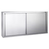 Szafka wisząca naścienna PREMIUM – stal nierdzewna – 2000 x 400 mm – wysokość: 1000 mm – z drzwiami przesuwnymi