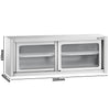 Szafka wisząca naścienna – stal nierdzewna – 2000 x 400 mm – wysokość: 650 mm – z drzwiami szklanymi przesuwnymi