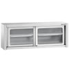 Szafka wisząca naścienna – stal nierdzewna – 2000 x 400 mm – wysokość: 650 mm – z drzwiami szklanymi przesuwnymi