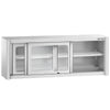 Szafka wisząca naścienna – stal nierdzewna – 2000 x 400 mm – wysokość: 650 mm – z drzwiami szklanymi przesuwnymi