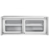 Szafka wisząca naścienna – stal nierdzewna – 2000 x 400 mm – wysokość: 650 mm – z drzwiami szklanymi przesuwnymi