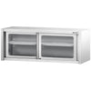Szafka wisząca naścienna – stal nierdzewna – 2000 x 400 mm – wysokość: 650 mm – z drzwiami szklanymi przesuwnymi
