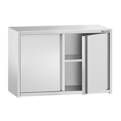 Szafka wisząca naścienna ze stali nierdzewnej PREMIUM - 800x400 mm - z drzwiami na zawiasach - 650 mm wysokości