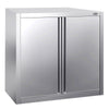 Szafka wisząca naścienna PREMIUM – stal nierdzewna – 800 x 400 mm – wysokość: 1000 mm – z drzwiami skrzydłowymi