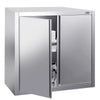Szafka wisząca naścienna PREMIUM – stal nierdzewna – 800 x 400 mm – wysokość: 1000 mm – z drzwiami skrzydłowymi