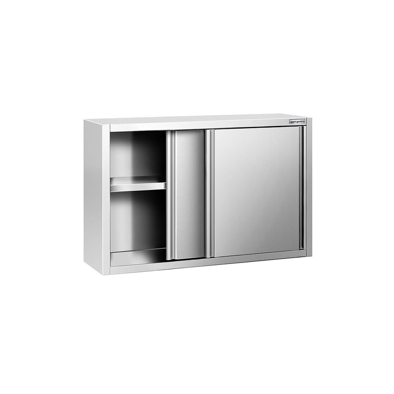 Szafka wisząca ze stali nierdzewnej PREMIUM - 1200x400mm - z drzwiami suwanymi - 800mm wysokości