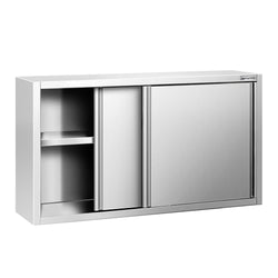 Szafka ścienna ze stali nierdzewnej PREMIUM - 1400x400mm - z drzwiami suwanymi - 800mm wysokości