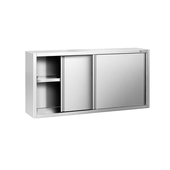 Szafka wisząca ze stali nierdzewnej PREMIUM - 1600x400mm - z drzwiami suwanymi - 800mm wysokości