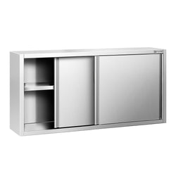 Szafka wisząca ze stali nierdzewnej PREMIUM - 1600x400mm - z drzwiami suwanymi - 800mm wysokości