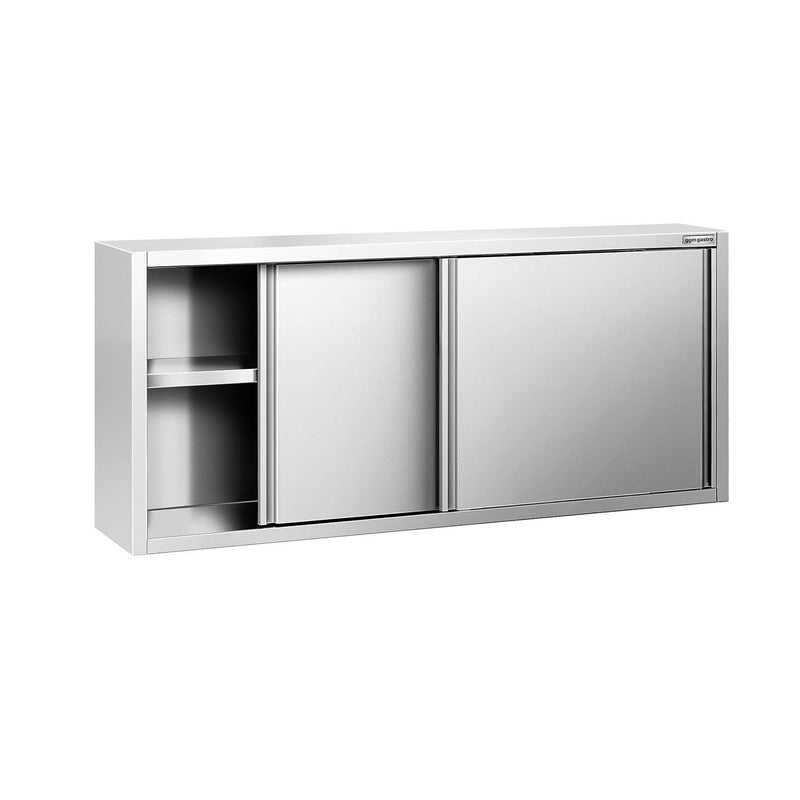 Szafka wisząca ze stali nierdzewnej PREMIUM - 1800x400mm - z drzwiami suwanymi - 800mm wysokości