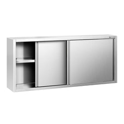 Szafka wisząca ze stali nierdzewnej PREMIUM - 1800x400mm - z drzwiami suwanymi - 800mm wysokości
