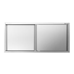 Szafka wisząca ze stali nierdzewnej PREMIUM - 1800x400mm - z drzwiami suwanymi - 800mm wysokości