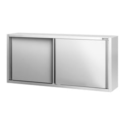 Szafka wisząca ze stali nierdzewnej PREMIUM - 1800x400mm - z drzwiami suwanymi - 800mm wysokości