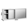 Szafka wisząca naścienna PREMIUM – stal nierdzewna – 2000 x 400 mm – wysokość: 800 mm – z drzwiami przesuwnymi