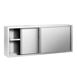 Szafka wisząca ze stali nierdzewnej PREMIUM - 2000x400mm - z drzwiami suwanymi - 800mm wysokości